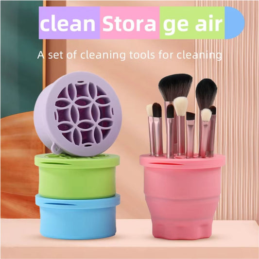 2-in-1 Silicone Makeup Brush Cleaner Cup