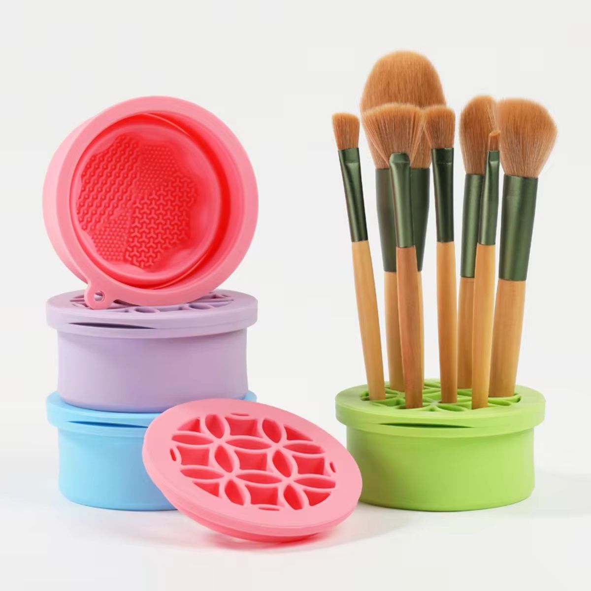 2-in-1 Silicone Makeup Brush Cleaner Cup